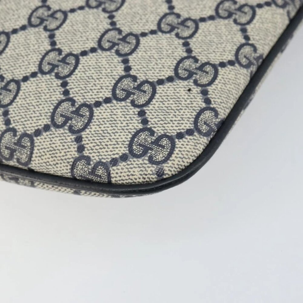 GUCCI GG Supreme Sherry Line Shoulder Bag PVC Navy Gold - Picture 14 of 16